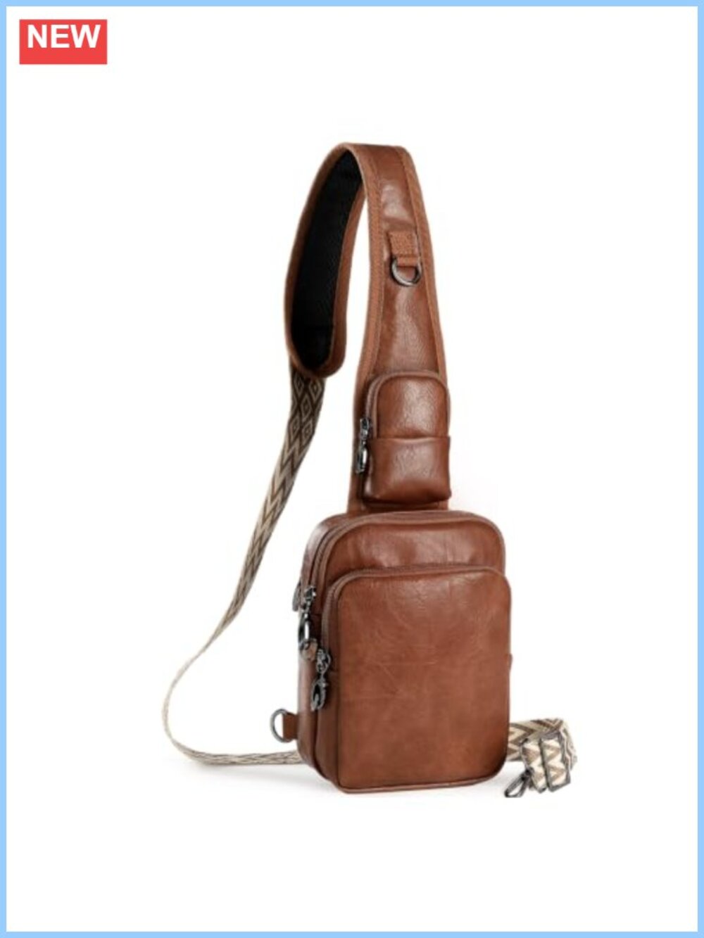 Vegan Leather Crossbody Sling Bag RFID Anti-Theft Zipper Lock Travel Purse